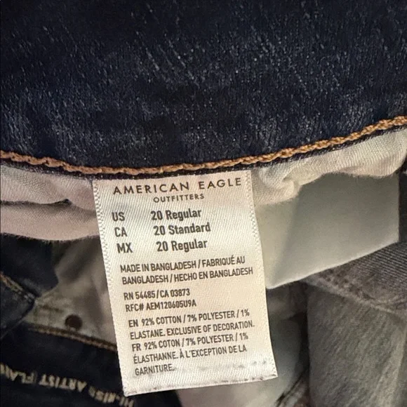 American Eagle Outfitters Dark Blue Straight Leg Jeans - Picture 4 of 4